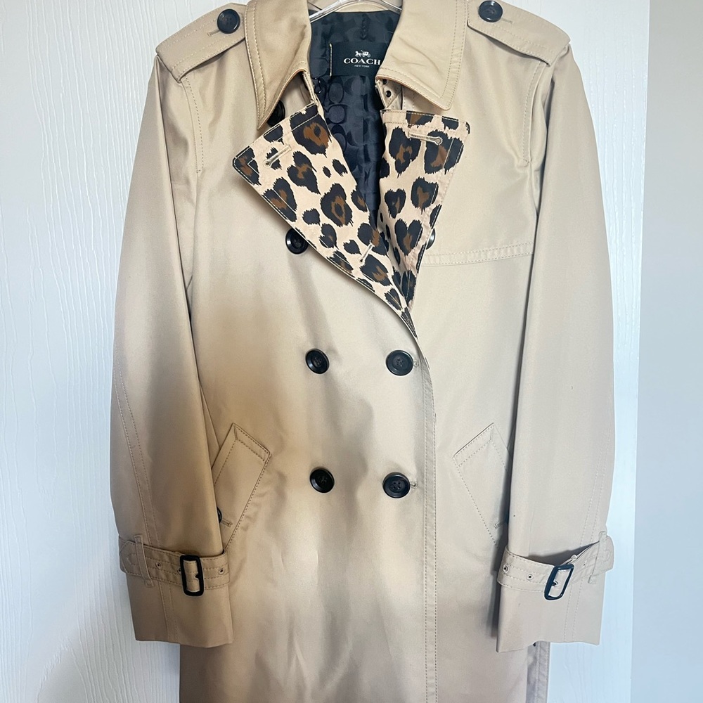 Coach leopard lapel trench coat BRAND NEW WITH TAGS